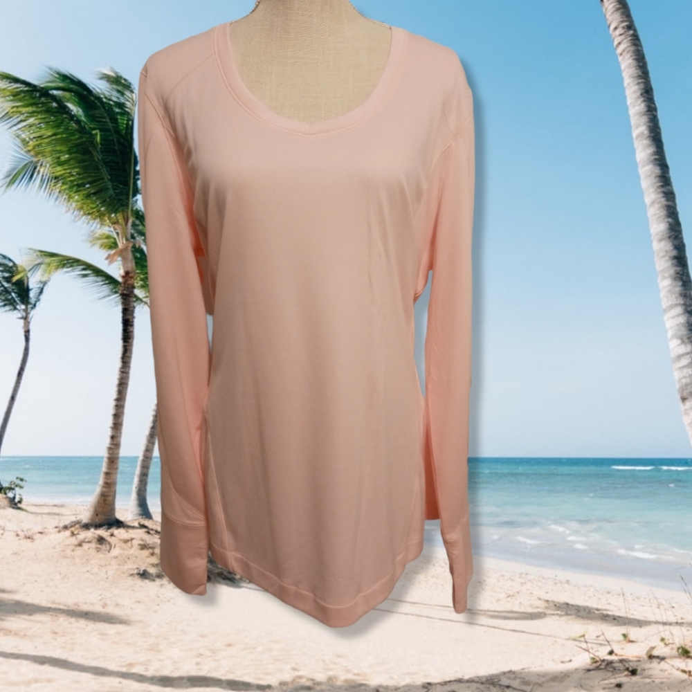 NWT Pink Soft Knit V Neck with Dry Tec Top in Plus Sz 2Xl
